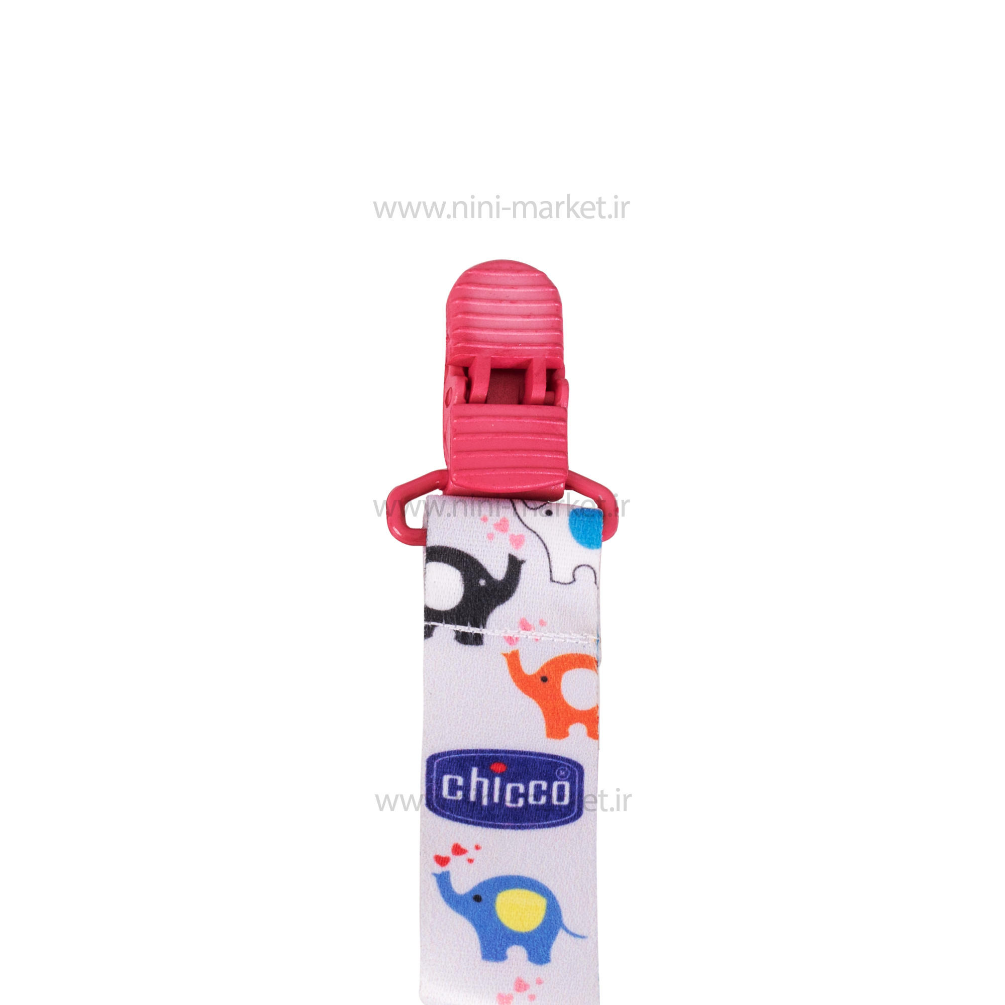 بند پستانک کلیپسی طرح فیل رنگی برند chicco