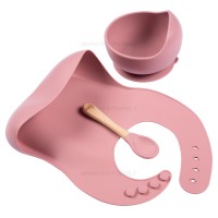 ست ظرف غذا سیلیکونی رنگ صورتی والابی لیتل Wallaby Little