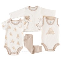 سرویس 13 تیکه طرح مکعبی رنگ کرم نیلی