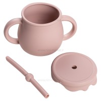 ست غذاخوری سیلیکونی 10 تکه رنگ صورتی برند خارجی