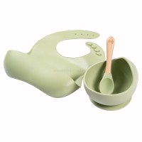 ست ظرف غذا سیلیکونی رنگ سبز والابی لیتل Wallaby Little