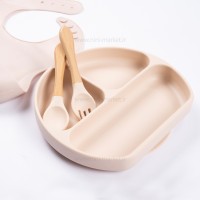 ست ظرف غذا سیلیکونی 4 تکه رنگ کرم کیدز لایف Kids Life