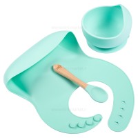 ست ظرف غذا سیلیکونی رنگ فیروزه ای والابی لیتل Wallaby Little