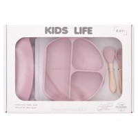 ست ظرف غذا سیلیکونی 4 تکه رنگ یاسی کیدز لایف Kids Life