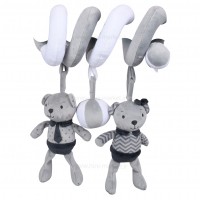 آویز مارپیچ طرح خرس رنگ طوسی baby fun