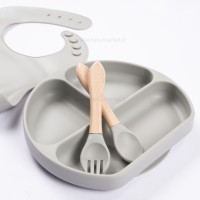 ست ظرف غذا سیلیکونی 4 تکه رنگ طوسی کیدز لایف Kids Life