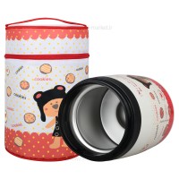 فلاسک غذای 890 میل کیف دار طرح حیوانات خرس قرمز pinkah