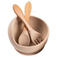 ست غذاخوری سیلیکونی 6 تکه رنگ نسکافه ای برند خارجی