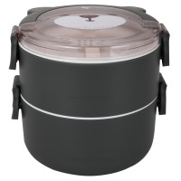 ظرف غذا خرس دو طبقه رنگ طوسی خارجی