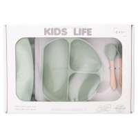 ست ظرف غذا سیلیکونی 4 تکه رنگ سبز کیدز لایف Kids Life