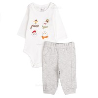 سه تکه پسرانه طرح روباه رنگ سبز نیلی nili