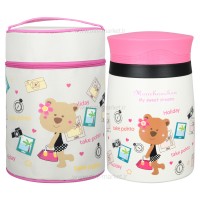 فلاسک غذای کاور دار طرح خرس رنگ صورتی پینکا pinkah