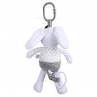 آویز کریر نخ کشی طرح خرگوش دختر رنگ طوسی بیبی فان baby fun