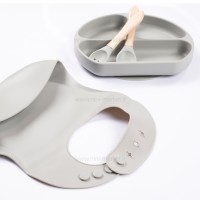 ست ظرف غذا سیلیکونی 4 تکه رنگ طوسی کیدز لایف Kids Life