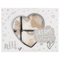 سرویس 13 تیکه طرح مکعبی رنگ کرم نیلی