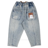 شلوار جین اسپرت ساده رنگ آبی روشن