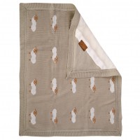 پتو بافت کلاه دار طرح گوسفند رنگ کرم لیزا lisa