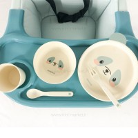 ظرف غذاي بامبو 5 تکه طرح پاندا رنگ آبی کيکابو Kikkaboo