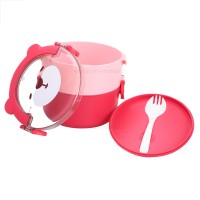 ظرف غذا خرس دو طبقه رنگ سرخابی خارجی