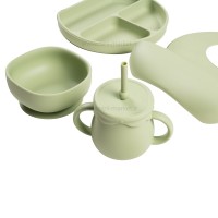 ست غذاخوری سیلیکونی 10 تکه رنگ سبز برند خارجی