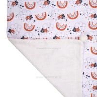 پتو دورپیچ مخمل طرح رنگین کمان رنگ نارنجی کارترز Carters