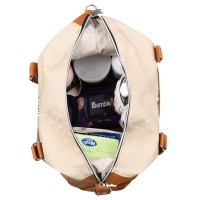 ساک لوازم مدل فلاور چرم ارتشی رنگ عسلی کرم QZ