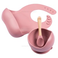 ست ظرف غذا سیلیکونی رنگ صورتی والابی لیتل Wallaby Little