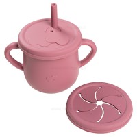 ست غذاخوری سیلیکونی 6 تکه رنگ سرخابی برند خارجی