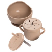 ست غذاخوری سیلیکونی 6 تکه رنگ نسکافه ای برند خارجی