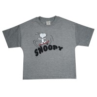 تیشرت شورت پسرانه طرح اسنوپی رنگ طوسی Raboo