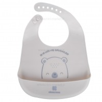 پیشبند سیلیکونی طرح خرس محفظه دار رنگ کرمی کیکابو