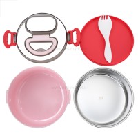 ظرف غذا استیل یک طبقه رنگ صورتی خارجی