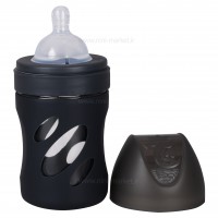 خرید شیشه شیر 180 میل پیرکس کاور دار رنگ مشکی Twistshake