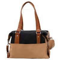 ساک لوازم مدل فلاور خاویاری رنگ مشکی نسکافه ای QZ