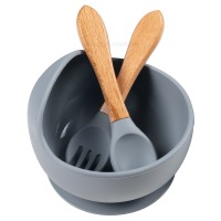 ست غذاخوری سیلیکونی 6 تکه رنگ طوسی برند خارجی