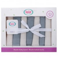 دستمال دست و صورت موسلين دو رو 7 عددي رنگ کله غازي ايسيز Isiz