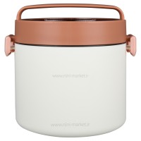 ظرف غذا استیل یک طبقه رنگ قهوه ای خارجی