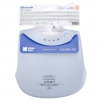 پیشبند سیلیکونی طرح خرس محفظه دار رنگ  آبی کیکابو