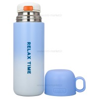 فلاسک آب 500 ميل رنگ آبی خارجی