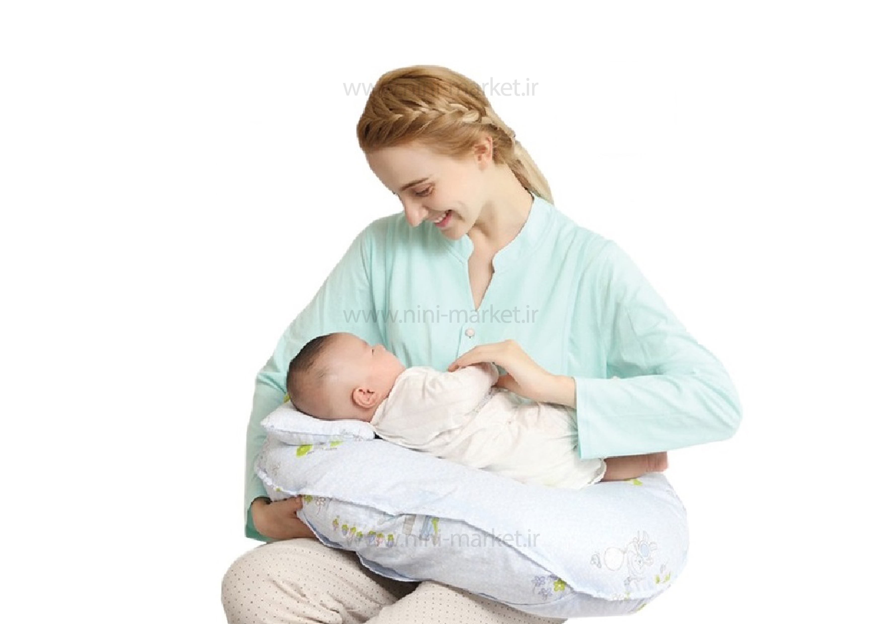 بالشت شيردهي C شکل رنگ طوسی برند isiz