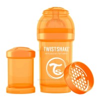 شیشه شیر ضد نفخ 180 میل نارنجی تویست شیک Twistshake