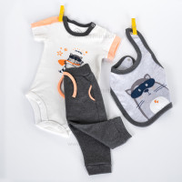 سه تکه طرح راکن رنگ طوسی برند نیلی