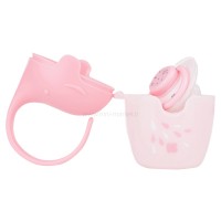 قاب پستانک طرح فيل رنگ صورتي کیکابو kikkaboo