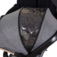 ست کالسکه بیب Babe مدل متال رنگ طوسی بدنه مشکی کروم