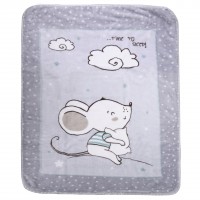 پتو 110*80 طرح موش رنگ طوسی کیکابو Kikkaboo