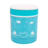 فلاسک غذا استیل 350 میل رنگ آبی نوویتا Nuvita