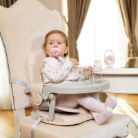 صندلی غذا پرتابل مدل PAPPO رنگ صورتی کیکابو KIKKABOO