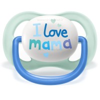 پستانک تکی الترا ایر 0-6 ماه طرح I LOVE MAMA سبز اونت Avent (فاقد جعبه)