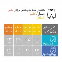 شلوار نوزادی طرح کاملیا نیلی Nili