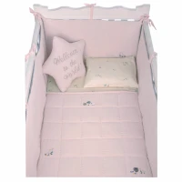 ست روتختی 8 تيکه طرح مرغابی پارچه موسلين رنگ صورتی ايسيز Isiz